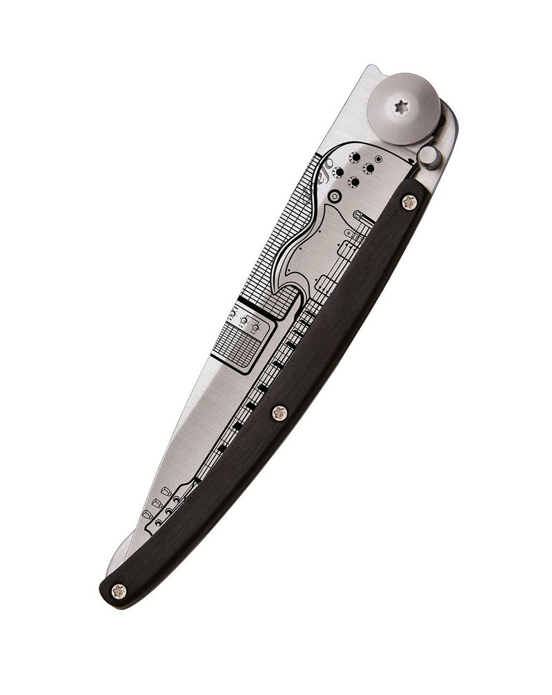 Deejo Tattoo 37g Knife with Ebony Handle, Rock'n Roll