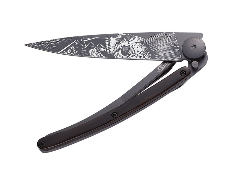 Deejo Black 37g Knife with Ebony Handle, Punk