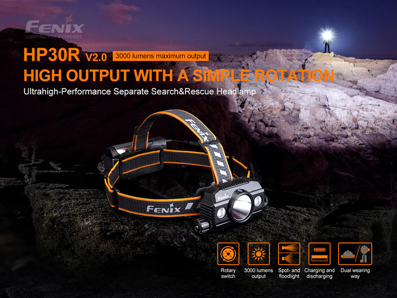 Fenix HP30R V2 Rechargeable Headlamp - 3000 Lumen