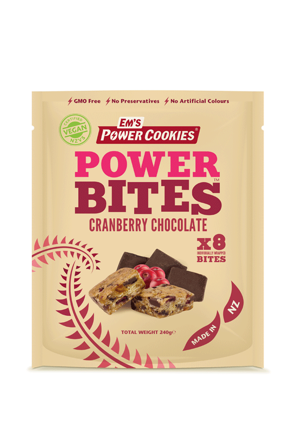 Em's Power Bites Pouch, Chocolate Cranberry Craze, 8 x 30g Each