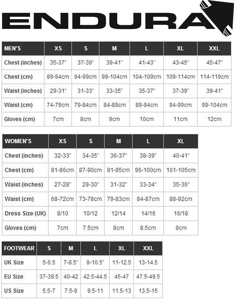 Endura hotsell shorts sizing
