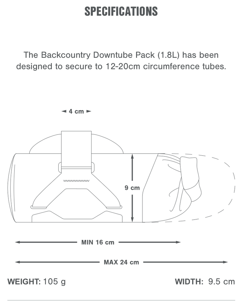 Apidura Backcountry Downtube Pack 1.8L