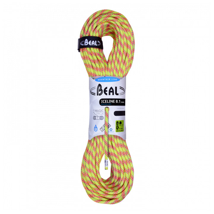 Beal Golden Dry Iceline Rope, 8.1mm x 60m, Anis