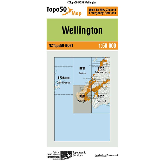 NZ Topo 50 Map BQ31 Wellington | Gearshop NZ