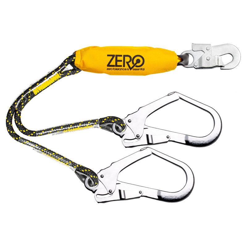 Zero ClimbR Double Rope Lanyard With Scaff/Snaphook, 0.9M