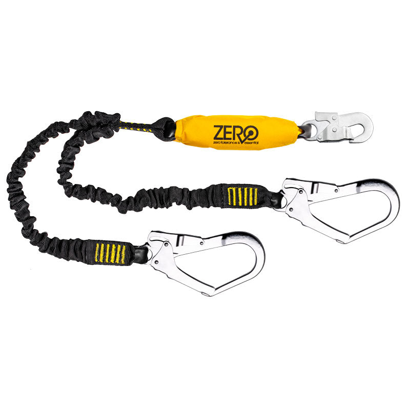 Zero ClimbS Double Elastic Lanyard Scaff/Snaphooks, 1.5M