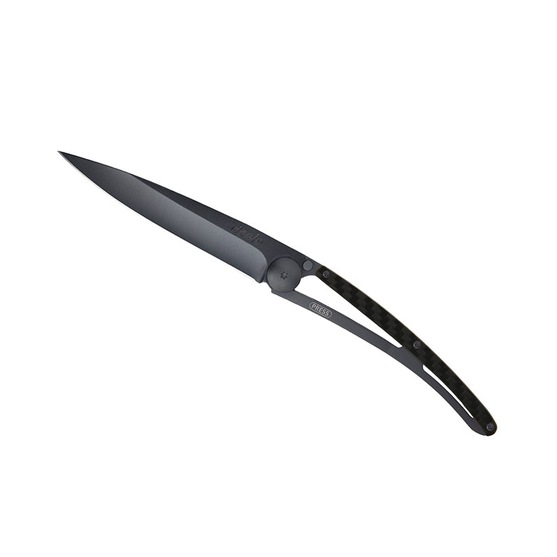 Deejo Black 37g Knife with Carbon Fibre Handle
