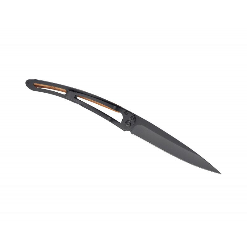 Deejo Black 37g Knife with Juniper Handle, Wave