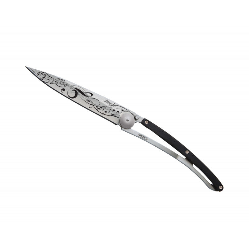 Deejo Tattoo 37g Knife with Ebony Handle, Score