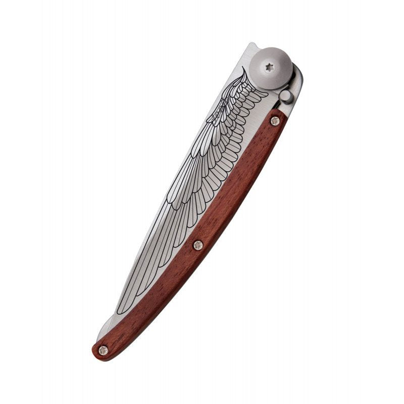 Deejo Tattoo 37g Knife with Coral Handle, Wing