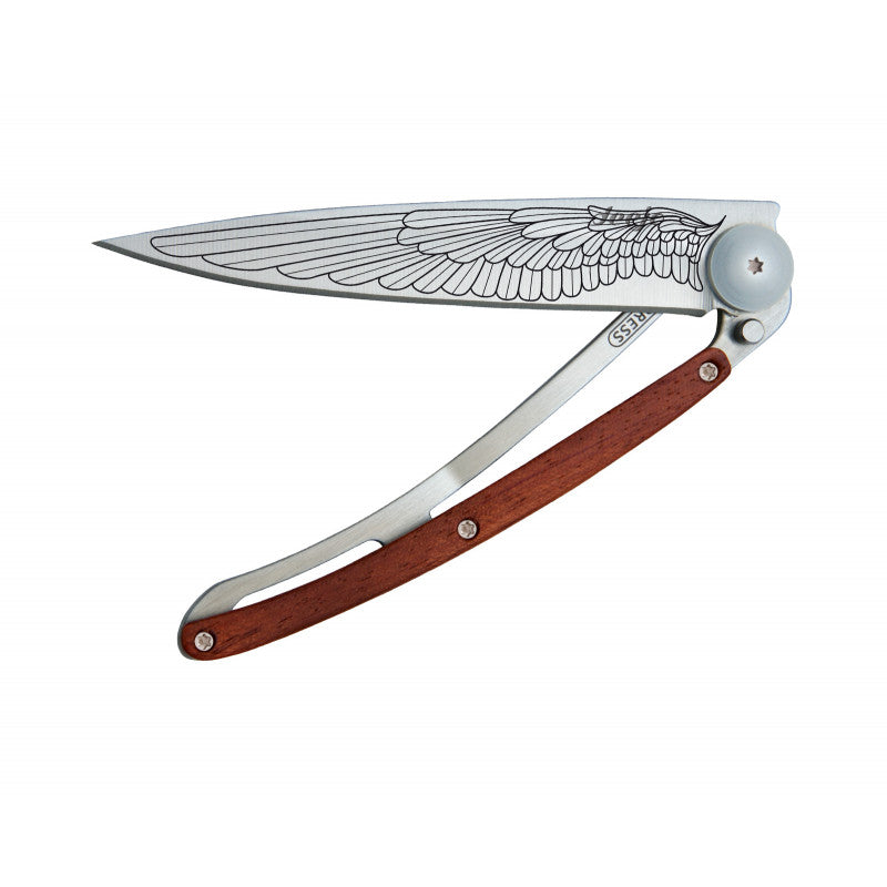 Deejo Tattoo 37g Knife with Coral Handle, Wing