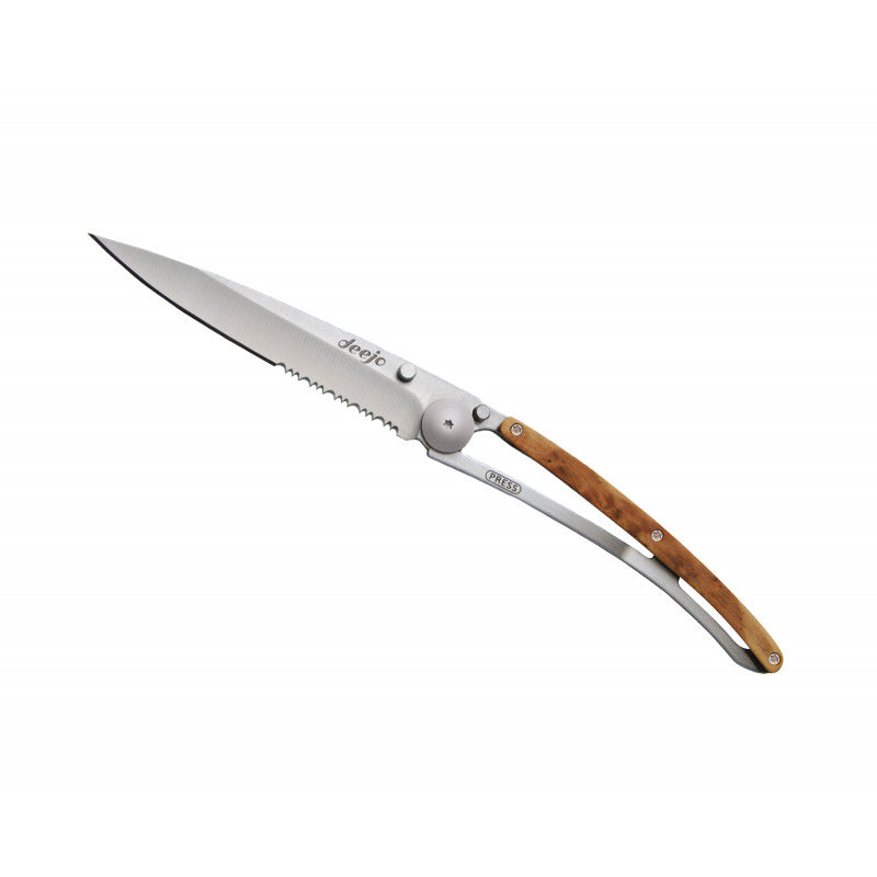 Deejo Serrated 37g Knife with Juniper Handle