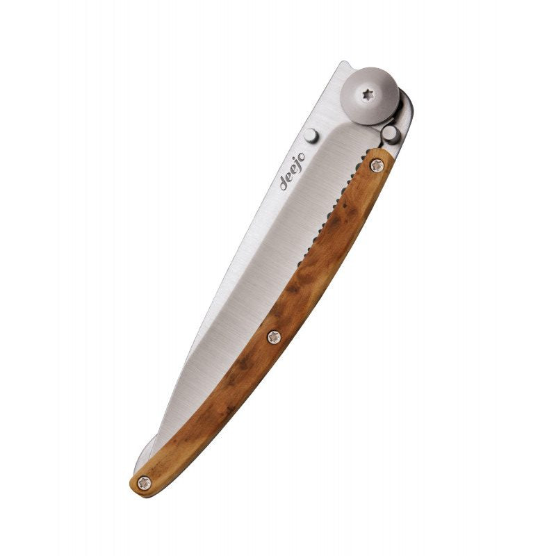 Deejo Serrated 37g Knife with Juniper Handle