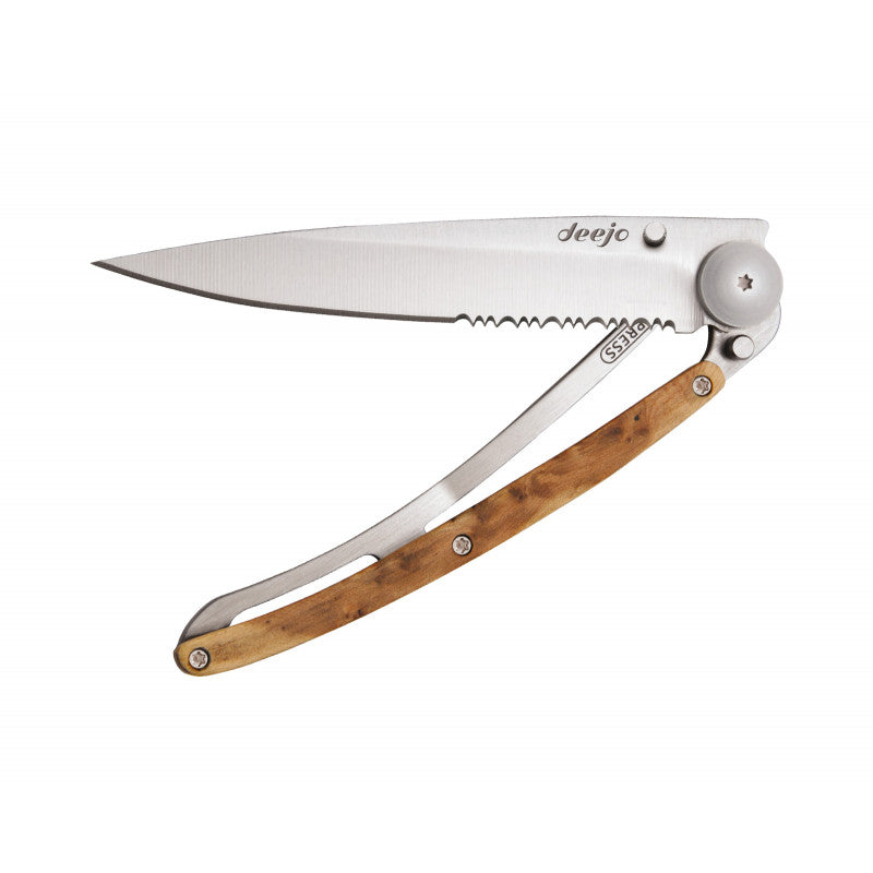 Deejo Serrated 37g Knife with Juniper Handle