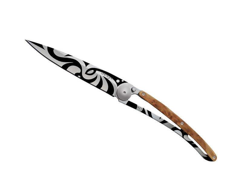 Deejo Tattoo 37g Knife with Juniper Handle, Tribal