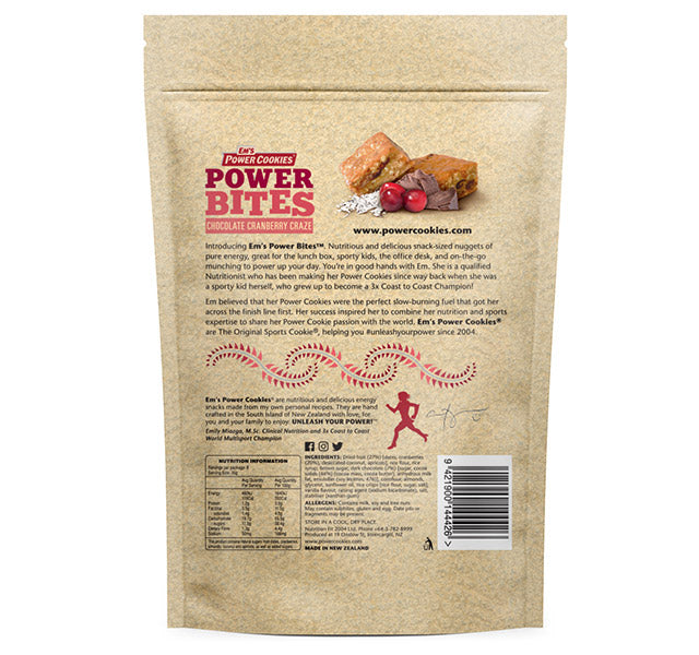 Em's Power Bites Pouch, Chocolate Cranberry Craze