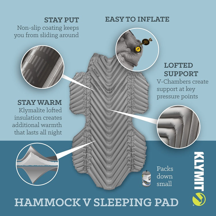 Klymit Hammock V Compatible Sleeping Pad, Grey