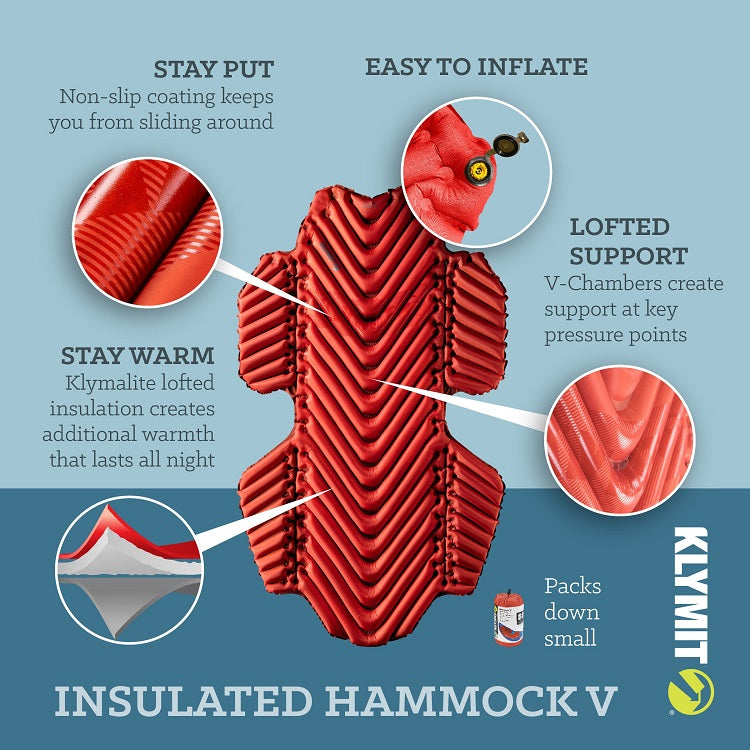 Klymit Hammock V Insulated Compatible Sleeping Pad, Red