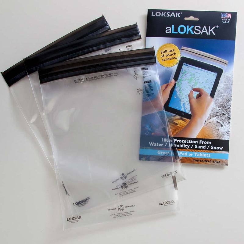 Loksak Waterproof Protective Covers for Electronics, I-Pad, 3 Pack