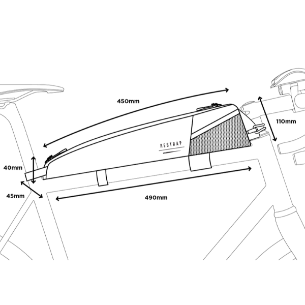 Restrap Race Top Tube Bag Long 2L - Black