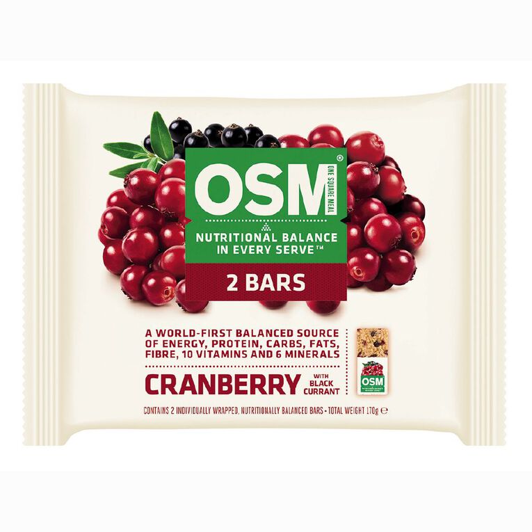 OSM Cranberry with Blackcurrant Bar, 170g, 2 Pack