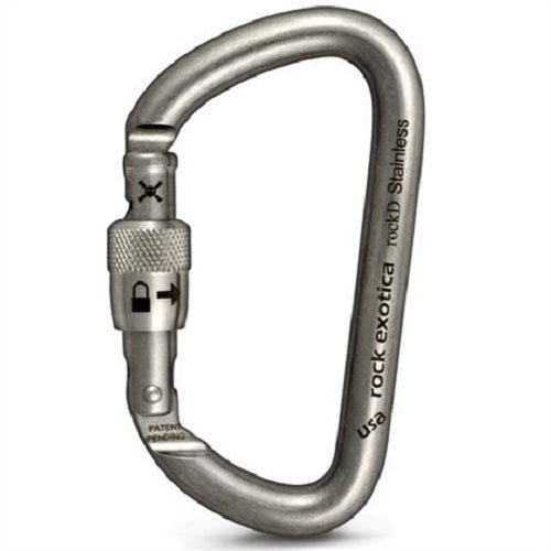Rock Exotica rockD Stainless Steel Screw Gate Carabiner