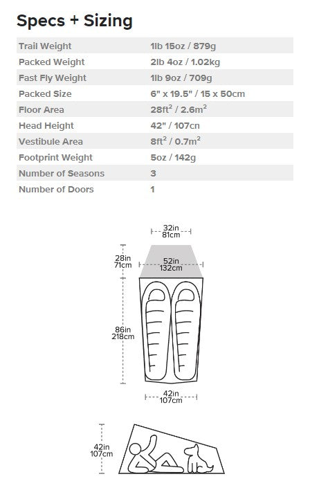 Big Agnes Fly Creek HV UL2 2 Person Tent - Solution Dye