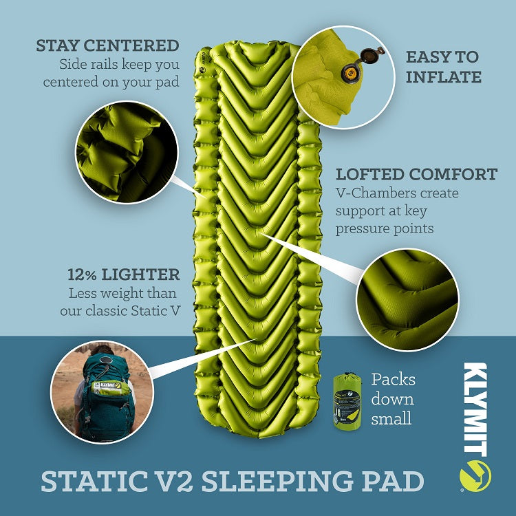 Klymit Static V2 Ultralight Sleeping Mat, Light Green