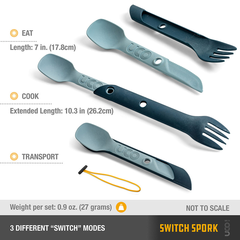 UCO Switch Spork Utensil Set with Tether